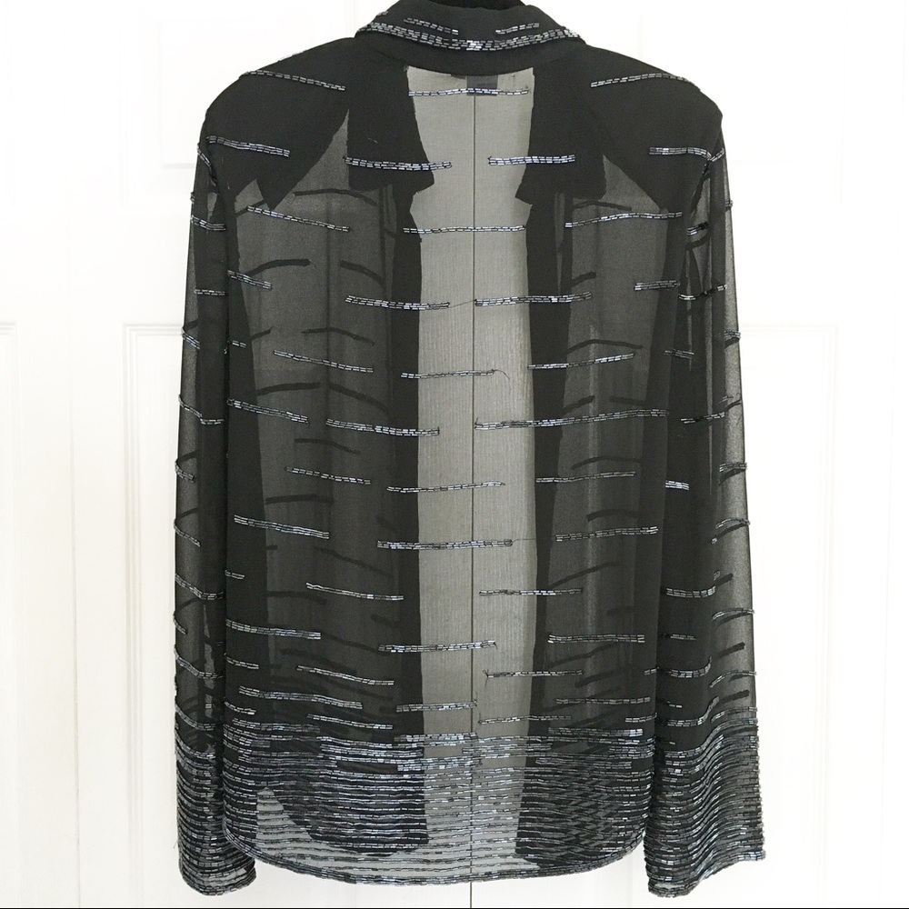 Beaded Sequin 2-piece Sheer Long Sleeve & Tank Top - Picture 4 of 8